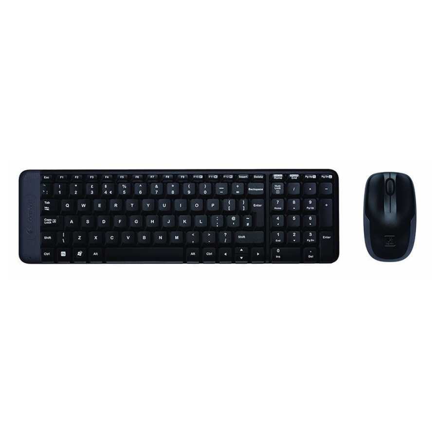 Logitech MK220 USB Kablosuz Siyah Standart Standart Q Klavye ve Mouse Set